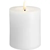 Moods & More LED pillar candle - Melted Classic white - 74x100 mm