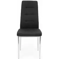 Modernhome Set of 4 chairs for the living room and dining room, simple quilted chair, chrome legs, black