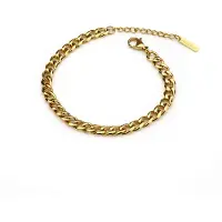 Madoww Unisex Cuban Chain kullattu rannekoru 20cm