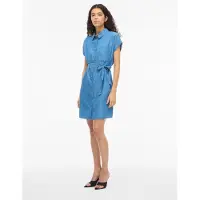 Vila Vinori S/S Shirt Dress - Noos - Blue - 34