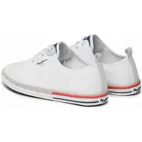 Pepe Jeans for man. PMS30915 Canvas Blucher Sneakers white (41), Fabric, Flat, Laces, Casual