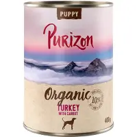 Purizon Organic 6 x 400 g - Puppy: kalkkuna & porkkana