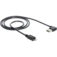 DeLOCK 1m USB 2.0 A - micro-B m/m, 1 m, USB A, Micro-USB B, USB 2.0, Uros/uros, Musta (83382)