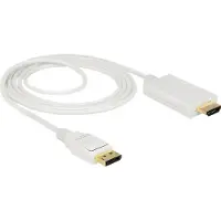 DeLOCK – Cable Displayport 1.2 male > High Speed HDMI-A male passive 4K 2 m white (83818)