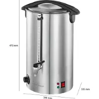 ProfiCook PC-HGA 1111, Kuumat juomat, Eristämätön, Musta, Ruostumaton teräs, Vipu, Rotaatio, 16 L, 1500 W
