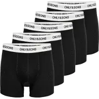Only & Sons Onsfitz Solid Black Boxer 5-Pack - Black - M