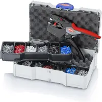 Knipex Puristustyökalu eristettyihin kaapelisilmukoihin ja koskettimiin 979027; 190 mm + tarvikkeet
