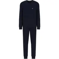 Emporio Armani Pitkä pyjama laivastonsininen / valkoinen