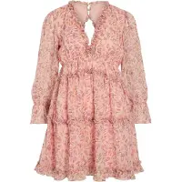 Vila Vijasmine L/S V-Neck Short Dress/Dc/Ka - Pink - 36