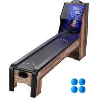 Vevor 2,74 m:n rulla- ja pisteytysklassikkopelipöytä, sisätiloissa käytettävä skeeball-peliautomaattisarja LED-elektronisella pistemittarilla, äänellä, automaattisella pallonpalautuksella aikuisille,