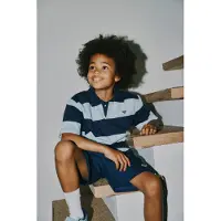 Hummel JR Loose Striped Poolopaita, Dress Blue, 158-164
