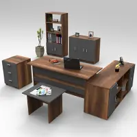 Kalune Design 6-osainen toimistokalustesarja Vo17-Ba, ruskea