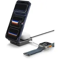 Spigen Essential EF302MOQ 2-in-1 Qi2.2 MagSafe -laturi USB-C-portilla - 25W - musta