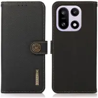 SKALO OnePlus 15 KHAZNEH Aitoa Nahkaa Premium Lompakkokotelo - Musta
