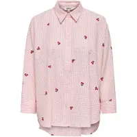 ONLY Onlnew Lina Grace L/S Cherry Shirt Wvn - Pink - S