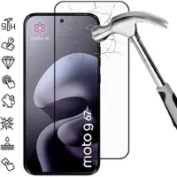 Mtp Products Motorola Moto G67 Täysi suoja Panssarilasi - 9H - musta reuna