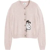 Chinti & Parker Neuletakki 'Sneeky Snoopy' meleerattu pinkki / musta / valkoinen