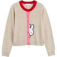 Chinti & Parker Neuletakki 'Miffy Peek' beige / vaaleanpunainen / punainen / valkoinen