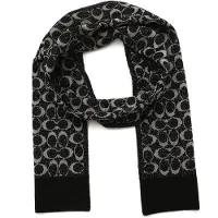 Coach Kaulaliina 'METALLIC SIGNATURE C SCARF' beige / musta