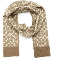 Coach Kaulaliina 'METALLIC SIGNATURE C SCARF' beige / valkoinen
