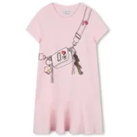 Marc Jacobs for girl. W60711 Pink printed dress (10Y= 138cm), Casual, Cotton, Short sleeve, children's fashion
