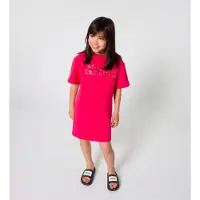 Marc Jacobs for girl. W60718 Red logo dress (8Y= 126cm), Casual, Cotton, Short sleeve, children's fashion