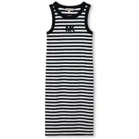 Michael Kors for girl. R30640 Long dress with navy stripes (14Y= 156cm), Blue, Casual, Cotton, Sleeveless / Straps, children's fashion