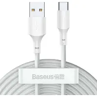Baseus Simple Wisdom USB-C-kaapeli, 40W, 5A, 1.5m (valkoinen) 2 kpl.