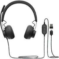 Logitech Zone Wired UC, Langallinen, Puhelut/Musiikki, 20 - 16000 Hz, 211 g, Kuulokkeet, Grafiitti