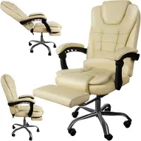 MT MALATEC Ergonominen työtuoli, jossa jalkatuki ja kumipyörät