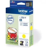 Brother LC22UY YELLOW INK CART 1200P