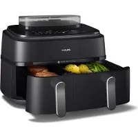 Philips NA551/00 5000 Sarja - öljyttömä paistokone, kaksoisastia, 9 l, musta