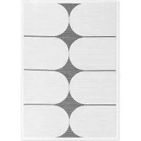 NORTHRUGS Hanse Home Duet kaksipuolinen matto sisä- ja ulkokäyttöön Bowen mustavalkoinen 160x230, sopii käytettäväksi terassilla tai parvekkeella