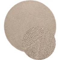 Home Collection Hanse Home Eleni vaalea beige pyöreä villamatto 150x150