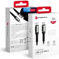 Forcell USB-C-USB-C 240 W 3 m nylon pikalatauskaapeli