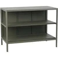 Brafab Kelia ulkokeittiön penkki hyllyillä Nordic green, 121x91x64 cm