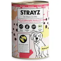 STRAYZ 6x 400g BIO luomunaudanliha, luomubataatti, luomuporkkana ja luomupäärynä koiran märkäruoka