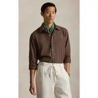 Ralph Lauren Custom Fit Textured Dobby Shirt - Brown - XS