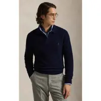 Ralph Lauren for man. 710979110001 Cotton and wool jumper with navy polo collar (S), Casual, Classic
