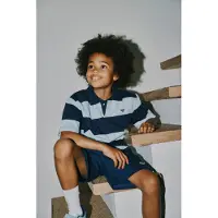 Hummel Hmljr Loose Striped Polo S/S Bee - Navy - 146/152