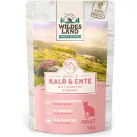 Wildes Land 12x100g Cat vasikkaa & ankkaa karpaloilla kissan märkäruoka