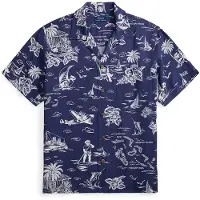 Ralph Lauren Printed Rayon-Wvn-Shirt - Navy - S