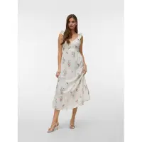 Vero Moda Vmdicthe Sl Frill Ankle Dress Wvn Ga - White - L