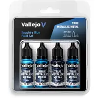 Vallejo True Metallic Metal set Sapphire Blue 4x18ml