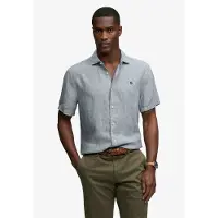 Superdry for man. M4011104A Riviera shirt dark blue (XL), Casual, Linen, Short sleeve