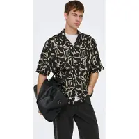 Only & Sons Onsharvi Rlx Resort Ss 041 Aop Shirt - Black - XXL