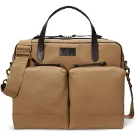 Ralph Lauren Leather-Trim Canvas Commuter Bag - Brown - ONE SIZE