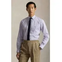 Ralph Lauren for man. 710P01398008 Custom Fit poplin shirt with lilac stripes (XXL), Casual, Purple, Cotton, Classic, Long sleeve