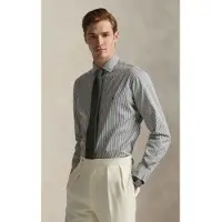 Ralph Lauren for man. 710P01398009 Custom Fit poplin shirt with grey stripes (M), Casual, Cotton, Classic, Long sleeve