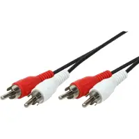 Logilink 2xRCA - 2xRCA, 5m, 2 x RCA, Uros, 2 x RCA, Uros, 5 m, Musta (CA1040)